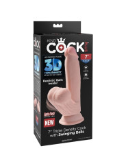 DILDO REALISTA 3D CON BOLAS OSCILANTES 15.2 CM DE LA MARCA KING COCK PLUS