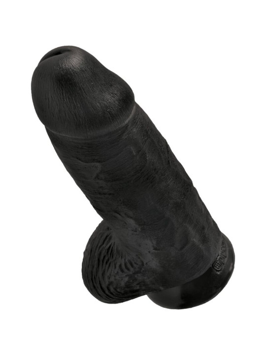 CONSOLADOR REALISTA CHUBBY 23 CM NEGRO PVC DE LA MARCA KING COCK