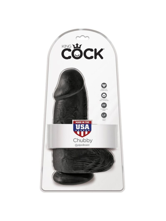 CONSOLADOR REALISTA CHUBBY 23 CM NEGRO PVC DE LA MARCA KING COCK