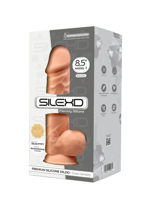 DILDO REALISTA SILICONA 21.5 CM CON VENTOSA SILEXD DE LA MARCA SILEXD