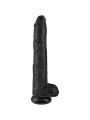 CONSOLADOR REALISTA NEGRO 30.5 CM CON VENTOSA DE LA MARCA KING COCK