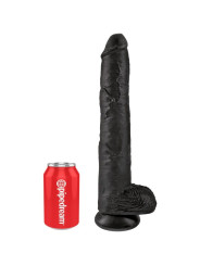 CONSOLADOR REALISTA NEGRO 30.5 CM CON VENTOSA DE LA MARCA KING COCK