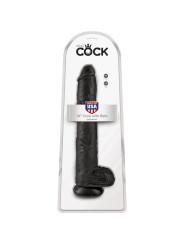 CONSOLADOR REALISTA NEGRO 30.5 CM CON VENTOSA DE LA MARCA KING COCK