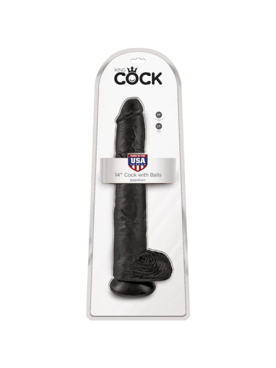 CONSOLADOR REALISTA NEGRO 30.5 CM CON VENTOSA DE LA MARCA KING COCK