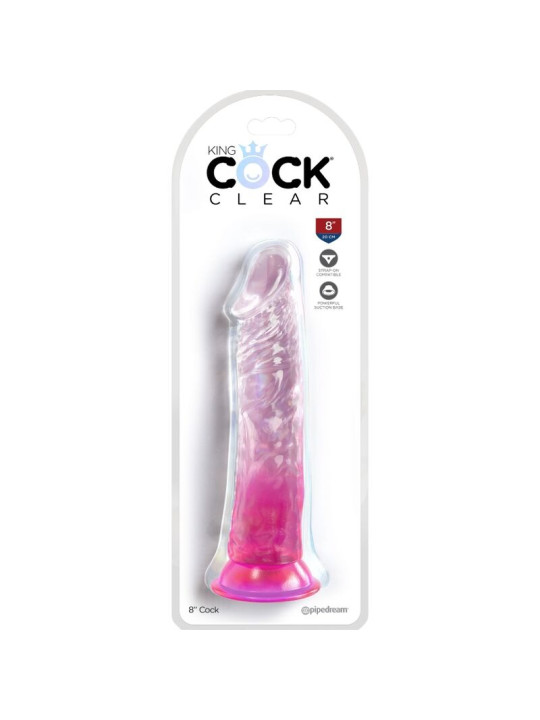 CONSOLADOR REALISTA TRANSLÚCIDO 19.7 CM ROSA DE LA MARCA KING COCK