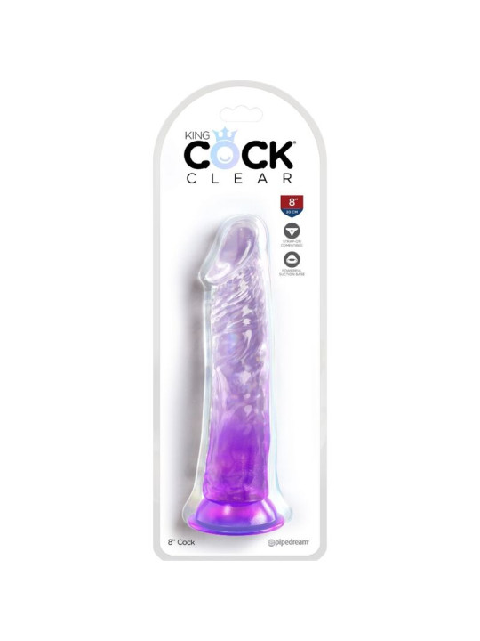 CONSOLADOR REALISTA TRANSLÚCIDO 19.7 CM MORADO DE LA MARCA KING COCK