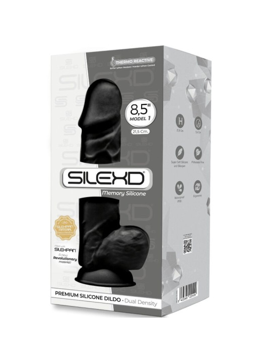 DILDO REALISTA SILICONA SUAVE 21.5 CM CON VENTOSA DE LA MARCA SILEXD
