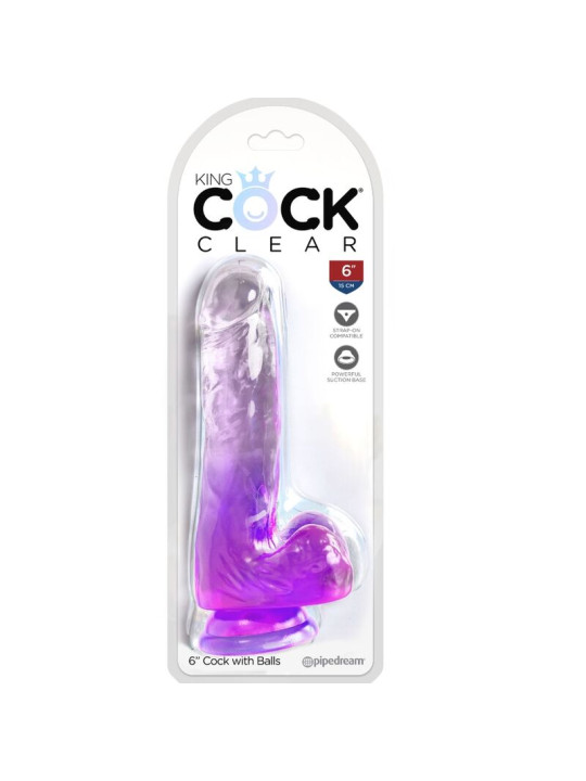 CONSOLADOR REALISTA TRANSLÚCIDO 13.5 CM CON VENTOSA DE LA MARCA KING COCK