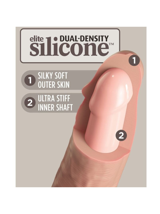 CONSOLADOR REALISTA SILICONA KING COCK ELITE 20.3 CM DE LA MARCA KING COCK
