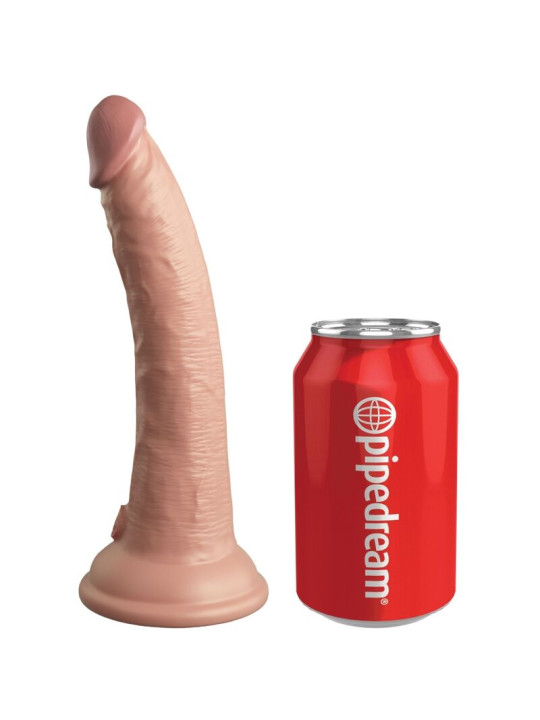 DILDO REALISTICO VIBRADOR SILICONA CONTROL REMOTO 17.8 CM DE LA MARCA KING COCK