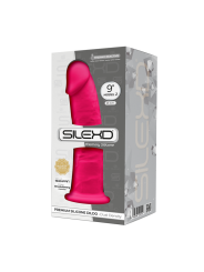 DILDO REALISTA SILICONA 23 CM CON VENTOSA Y TEXTURA SEDOSA DE LA MARCA SILEXD