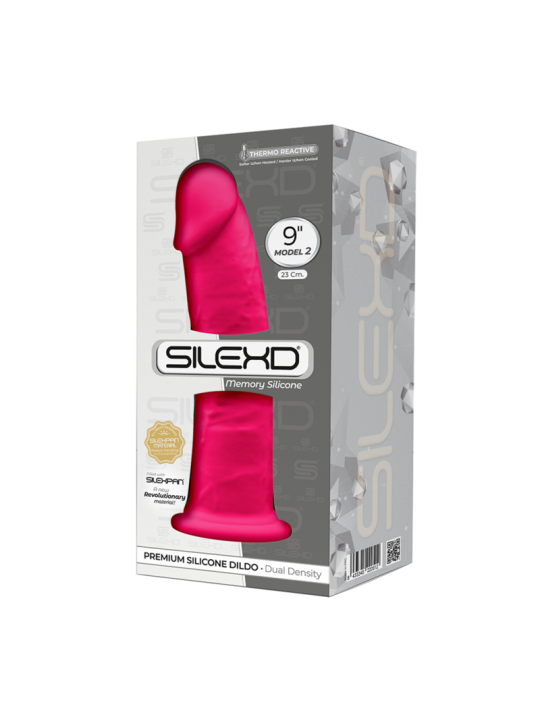 DILDO REALISTA SILICONA 23 CM CON VENTOSA Y TEXTURA SEDOSA DE LA MARCA SILEXD