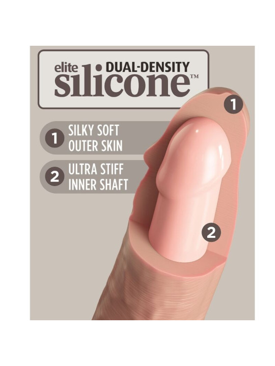 DILDO REALISTICO VIBRADOR SILICONA CONTROL REMOTO 17.8 CM DE LA MARCA KING COCK