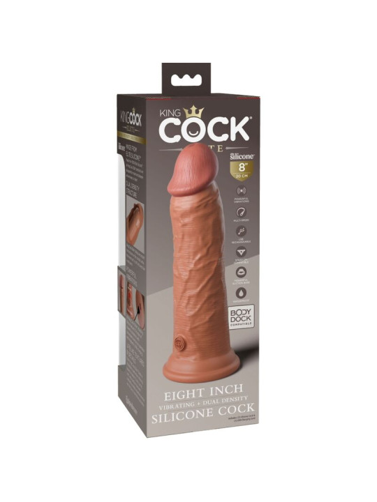 DILDO REALISTICO VIBRADOR SILICONA 20.3 CM KING COCK ELITE DE LA MARCA KING COCK