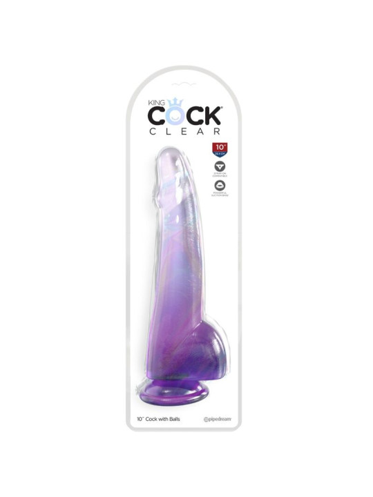 DILDO REALISTA TRANSLÚCIDO 19 CM CON VENTOSA DE LA MARCA KING COCK