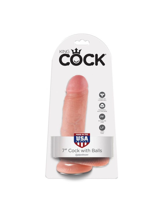 DILDO REALISTA KING COCK 17.8 CM CON TESTÍCULOS DE LA MARCA KING COCK