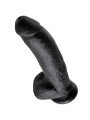 DILDO REALISTA NEGRO 23 CM CON TESTÍCULOS Y VENTOSA DE LA MARCA KING COCK