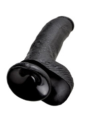 DILDO REALISTA NEGRO 23 CM CON TESTÍCULOS Y VENTOSA DE LA MARCA KING COCK