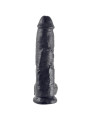 DILDO REALISTA NEGRO 26.5 CM CON TESTÍCULOS Y VENTOSA DE LA MARCA KING COCK