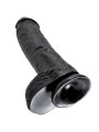 DILDO REALISTA NEGRO 26.5 CM CON TESTÍCULOS Y VENTOSA DE LA MARCA KING COCK