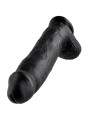 DILDO REALISTA NEGRO 30 CM CON TESTÍCULOS Y VENTOSA DE LA MARCA KING COCK