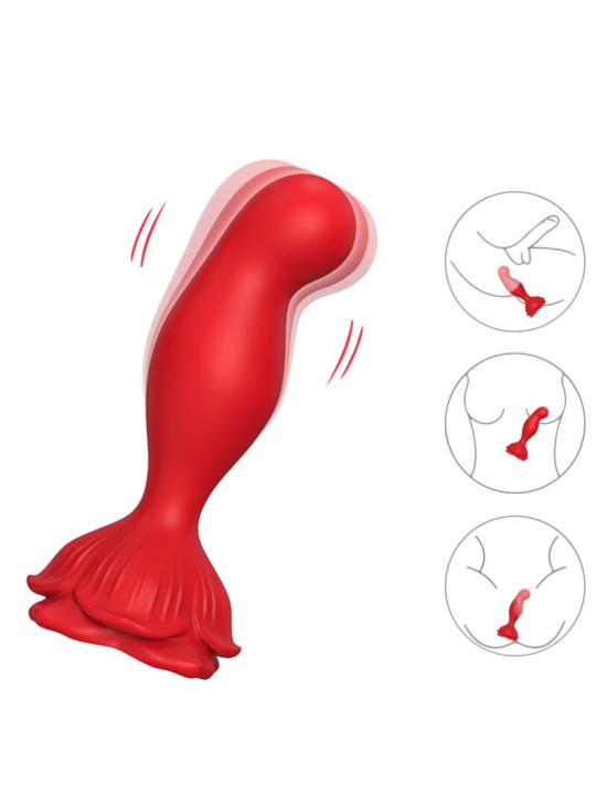 VIBRADOR ROSA CON PLUG ANAL REMOTO 9 MODOS SILICONA DE LA MARCA ARMONY ANAL