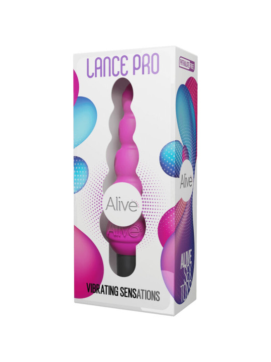 VIBRADOR ANAL LANCE PRO SILICONA SUAVE 10 FUNCIONES DE LA MARCA ALIVE