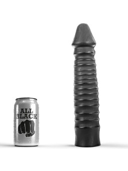 DILDO ALL BLACK 26 CM ESTRIADO - PVC SEGURO DE LA MARCA ALL BLACK