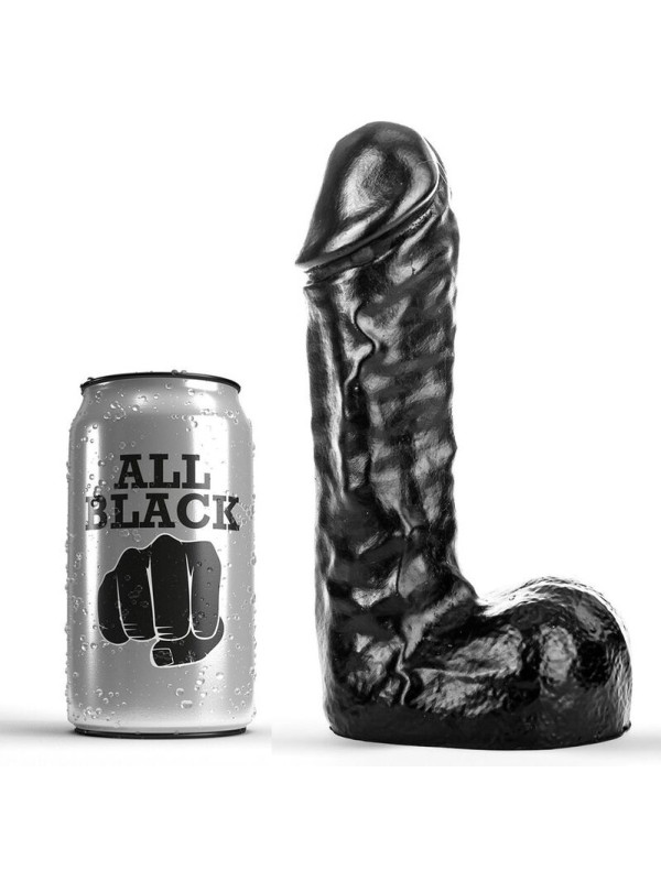 DILDO ALL BLACK 19 CM PVC SUAVE Y FLEXIBLE DE LA MARCA ALL BLACK