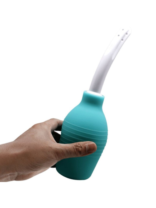 PERA ANAL DUCHA DE SILICONA AZUL PARA HIGIENE ÍNTIMA DE LA MARCA MR PLAY
