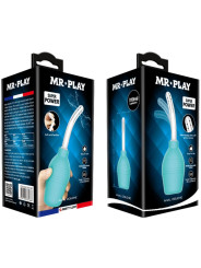 PERA ANAL DUCHA DE SILICONA AZUL PARA HIGIENE ÍNTIMA DE LA MARCA MR PLAY