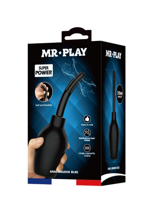 DUCHA ANAL RECARGABLE USB NEGRA SUPER POWER DE LA MARCA MR PLAY