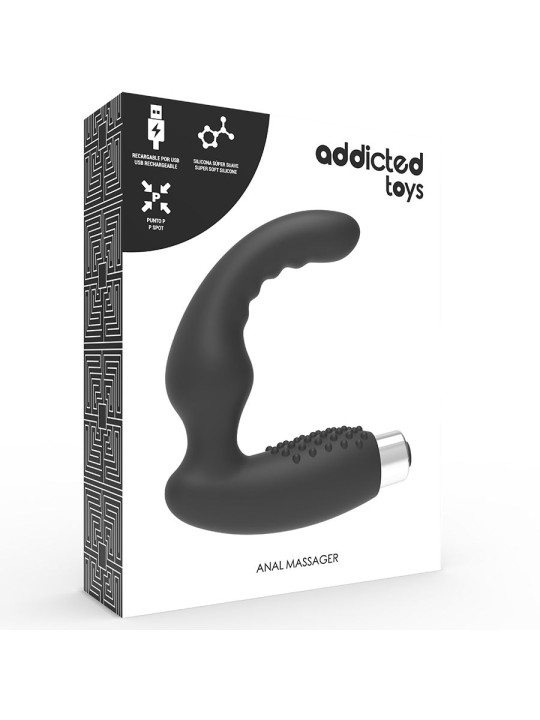 VIBRADOR PROSTÁTICO RECARGABLE 10 MODOS - SILICONA MÉDICA DE LA MARCA ADDICTED TOYS