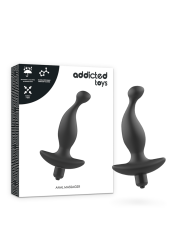 MASAJEADOR ANAL VIBRADOR SILICONA PREMIUM NEGRO DE LA MARCA ADDICTED TOYS