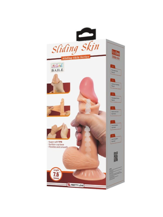 DILDO REALÍSTICO CON VENTOSA 19 CM PIEL DESLIZANTE DE LA MARCA PRETTY LOVE HIGH GRADE