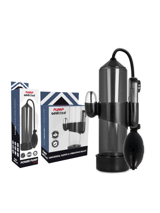 BOMBA ERECCIÓN RX3 CON VIBRADOR NEGRO PUMP ADDICTED DE LA MARCA PUMP ADDICTED