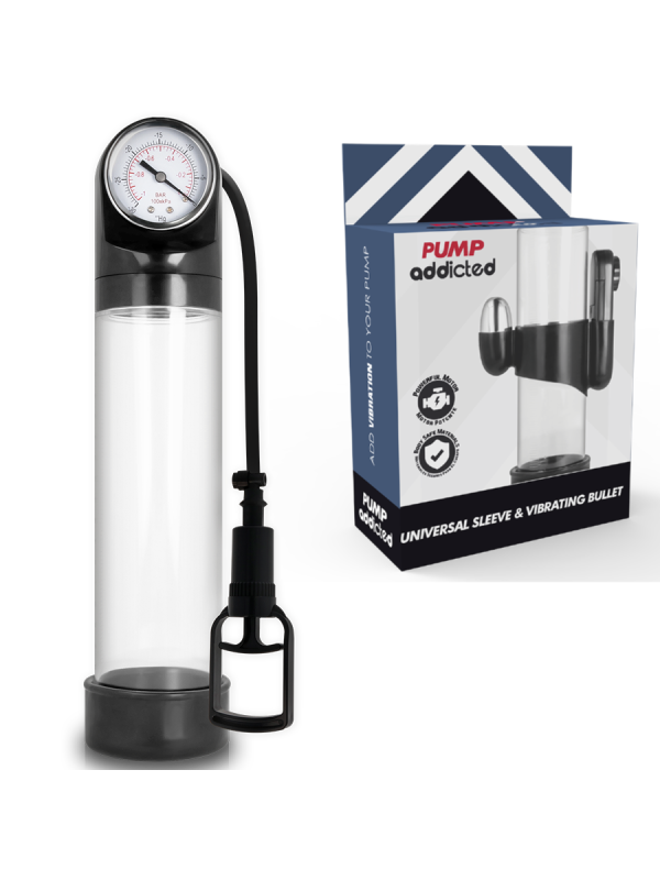 BOMBA ERECCIÓN RX9 TRANSPARENTE CON VIBRADOR PUMP ADDICTED DE LA MARCA PUMP ADDICTED