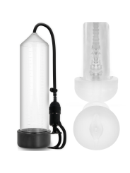 BOMBA ERECCIÓN RX5 CON MASTURBADOR TRANSPARENTE DE LA MARCA PUMP ADDICTED