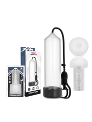 BOMBA ERECCIÓN RX5 CON MASTURBADOR TRANSPARENTE DE LA MARCA PUMP ADDICTED