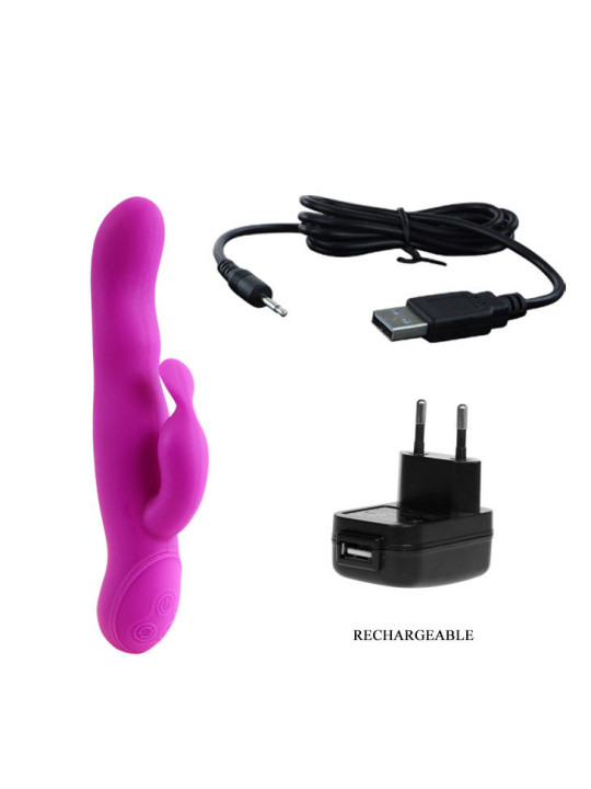 MASAJADOR ROTADOR VIBRADOR SILICONA LILA 7 MODOS DE LA MARCA PRETTY LOVE HIGH GRADE