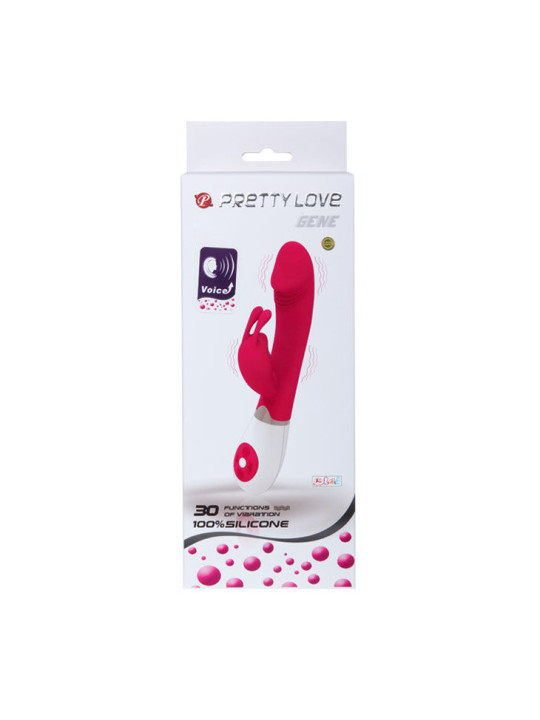VIBRADOR GENA CON CONTROL DE VOZ Y ESTIMULADOR CLITORIS DE LA MARCA PRETTY LOVE FLIRTATION