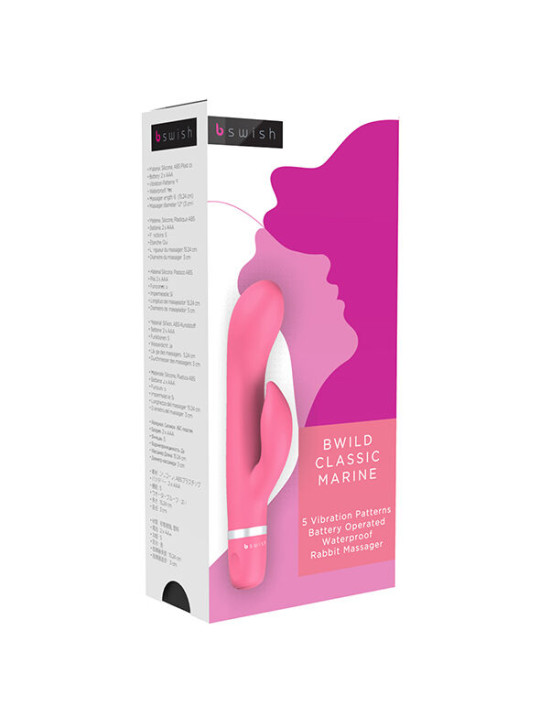 VIBRADOR CONEJO BWILD CLASSIC MARINE SILENCIOSO Y SUMERGIBLE DE LA MARCA B SWISH