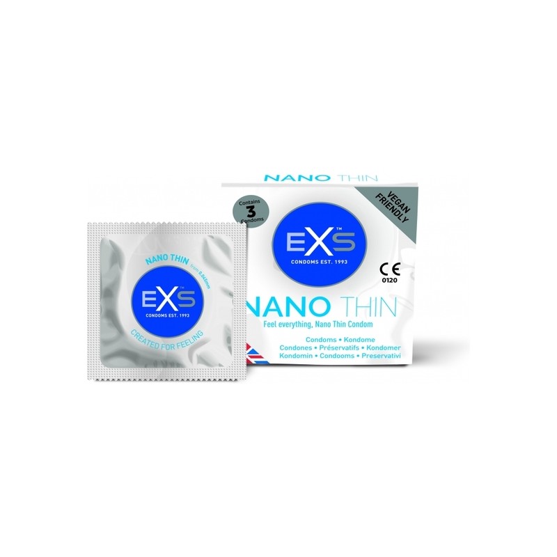 EXS PRESERVATIVOS NANO THIN - 3 PACK DE LA MARCA EXS CONDOMS