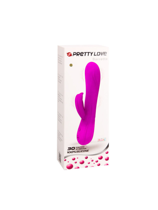VIBRADOR ESTIMULADOR BARRETTE 30 FUNCIONES SILICONA SUAVE DE LA MARCA PRETTY LOVE FLIRTATION
