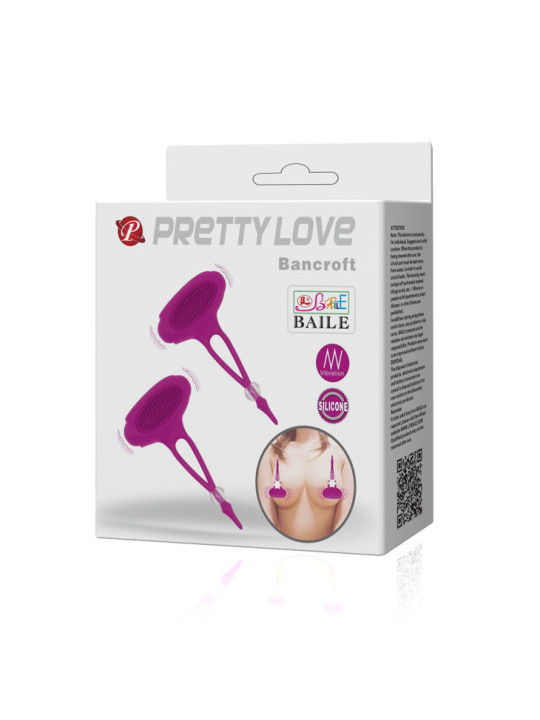 ESTIMULADOR DE PEZONES BANCROFT CON VIBRACIÓN INTENSA DE LA MARCA PRETTY LOVE FLIRTATION