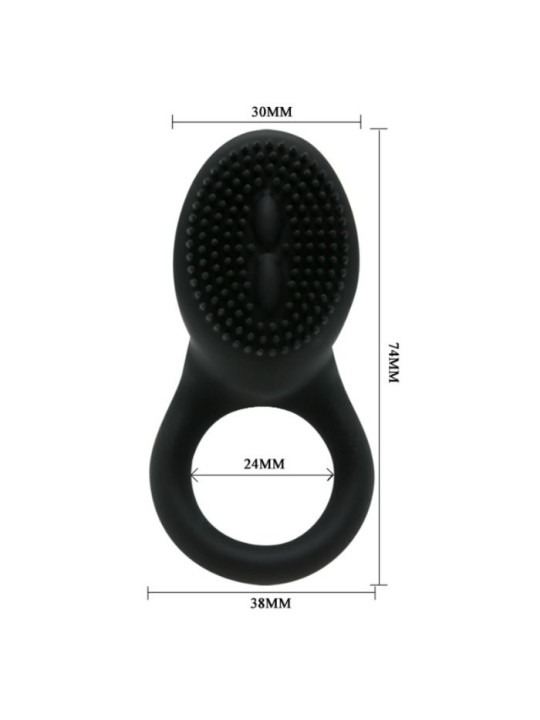 ANILLO VIBRADOR COBRA NEGRO CON ESTIMULADOR CLITORAL DE LA MARCA PRETTY LOVE MALE