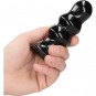 RIBBLY - GLASS VIBRATOR - WITH SUCTION CUP AND REMOTE - RECHARGEABLE - 10 VELOCIDADES - NEGRO DE LA MARCA SHOTS