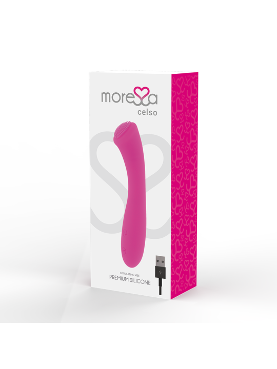 VIBRADOR CELSO SILICONA RECARGABLE 30 MODOS USB DE LA MARCA MORESSA
