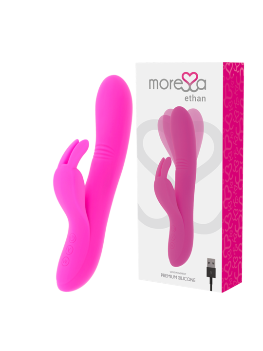 VIBRADOR ETHAN SILICONA RECARGABLE PUNTO G Y CLÍTORIS DE LA MARCA MORESSA