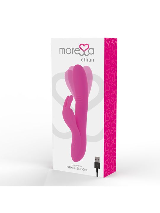 VIBRADOR ETHAN SILICONA RECARGABLE PUNTO G Y CLÍTORIS DE LA MARCA MORESSA